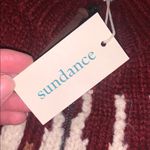 Sundance NWT Wool Blend Maroon White Heavy Knit Pattern Chunky Bomber Sweater M Photo 8