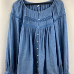 Old Navy Women’s  Blue Button Up Long Sleeve Blouse Size XL Photo 0