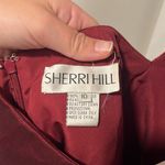Sherri Hill 53004 Short Halter Neck Sheath Dress in Wine Color Size 10 Photo 5