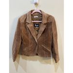 Avanti  Woman Size 10 Tan 100% Genuine Pig Suede Leather Button Blazer Jacket Photo 1