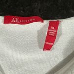 Anne Klein Cream Open Front Cardigan Burgundy scalloped trim XL Photo 2