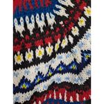 Hand Knit Open Front Short Sleeve Colorful Sweater Red Photo 2