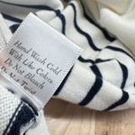 Böhme Striped Ruffled Neck Sweater Ivory White Black Size Medium Photo 8