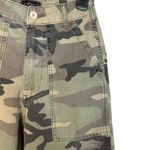 Topshop SZ 2 Camo Jeans High-Rise Green Button-Flap Pockets Wide-Leg Zip-Fly Photo 2