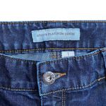 Chico's Womens Platinum Jeans Dark wash distressed slight fading on pocket Sz 1/M Photo 4