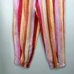 Farm Rio  Sunny Stripe Linen Pants High Rise Multi Size M Photo 8