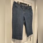 Liz Claiborne  Size 16W Slim Power Cropped Blue Stretch Denim Jeans Shorts Photo 4