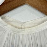 All Saints White Smocked Peplum Blouse Long Sleeve Mock Neck Button Back Cotton Photo 8