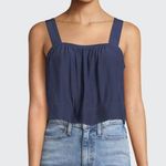 Ramy Brook  Gwyn Square-Neck Sleeveless Cropped Top Navy XXS Photo 0