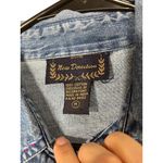 Vintage New Direction Embroidered‎ Cats Short Sleeve Denim ButtonUp Shirt Medium Blue Photo 7