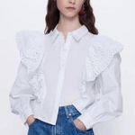ZARA  Poplin Top with Eyelet Embroidery 🌸 XS Photo 2