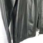 BLACK GENUINE LEATHER WOMANS TAILORED FITTED SLEEK SEXY JACKET FULL FRONT ZIP Size M Photo 7