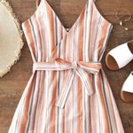 Zaful Wrap Dress - Blush Pink w Stripes Photo 0