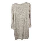 Loft  Button Long Sleeve Sweater Dress Knit Speckled Oatmeal Beige Size Medium M Photo 2