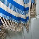 THML Blue and Cream Striped Cardigan Fringe country western boho women’s medium Photo 2