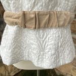 White House | Black Market WHBM Ivory Embroidered Quilted Jeweled Belted Vest Photo 9
