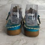 Spring Step  Size 39 8 US Bajan Turquoise Floral Sandal Slide Thong Leather Photo 5