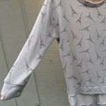 Rebellious One  White Knit Hi-Lo Eiffel Tower Sweater 3/4 sleeve size medium Photo 4
