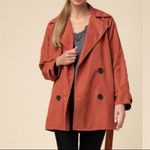 Entro Faux Suede‎ Double Breasted Trench Coat Photo 5