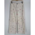 Forever 21  Butterfly‎ Print Corduroy Cargo Pants Cream Large Streetwear Coquette Photo 1