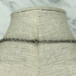 Faux Turquoise Chunk Silver Tone Chain Link Necklace Photo 4