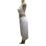 Zuliana Size M/L White 100% Rayon Wrap Tie Pants & Halter Top. Photo 2