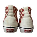 Vans ‎ Sk8 Custom Mid 2-Tone Checker Red and White Women's Size 7 High Top Photo 1