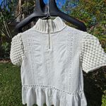 Sea Eyelet White Blouse With Bobble Knit Short Sleeves S Photo 8