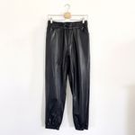 EXPRESS Black Faux Vegan Leather Jogger Pull On Pants Size Small Photo 1