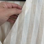 Loft Stripe Shirt Dress Sz 18 Linen Cottagecore Coastal Puff Sleeve Midi Beachy Photo 6