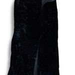 Handmade VTG Velour Maxi Skirt Black High Waisted Maxi Pencil Women's Formal Grunge 90s Photo 1