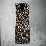 Ralph Lauren Lauren  Dress Womens 4 Brown Black Beige‎ Abstract Print Sleeveless Photo 1