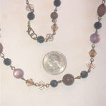 Vintage Beaded Neutral Tone Moon Glow Beads Boho Necklace Brown Photo 2