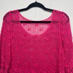 Crochet Cottagecore Gardengirl Beach Chic Bohemian Womens Knit Pullover Medium Pink Photo 2