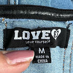 Love 83 Stretch Denim Strapless Corset Flare Bell Bottom Jumpsuit~M~ Photo 4