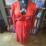 Saylor  Farrow V-neck night out long sleeve Flame midi dress Photo 1