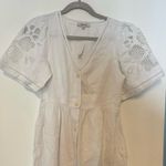 Madewell  Cassie Button-Front Midi Dress in Linen White Size XS Photo 4