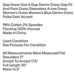 Dress Size 6 Gap Denim Dress Gap Fit And Flare Dress Sleeveless A-line Dress Photo 1