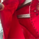 Wrangler Vintage 90s  Red cape beaded sweetheart neckline western shirt M/L? Photo 5