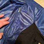 G by Giuliana Two Tone Moto Jacket Blue/Black Size Small NWT Photo 5