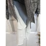 Chelsea & Theodore Sweater Grey Size L White Layered Top Semi Sheer Hem Black Size L Photo 4