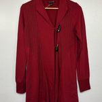 Lucky Brand  Red Asymmetrical Knit Cardigan Jacket Women’s Medium Photo 0