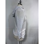 Billabong  Textured Hooded Henley Long Sleeve Tunic Top White Sheer Drawstring XS Photo 1