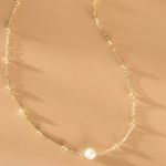Anthropologie Adina Eden Pearl Ball Chain Necklace Photo 2