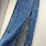 Judy Blue Denim Midi Maxi Skirt Sz 1XL Acid Wash Stretch High Slit A Line Photo 8