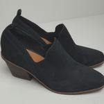 Lucky Brand  VENNIA BLACK NUBUCK PEBBLED LEATHER SLIP ON HEELS 6.5M Photo 0