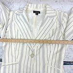 Bebe  Women's Blazer‎ Cream/Ivory Striped Colored Blazer [Size 6] Made in USA Photo 6