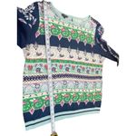 Talbots 1X Cotton Silk Sweater Multicolor Paisley Floral Print 3/4 Sleeve NWT Photo 8