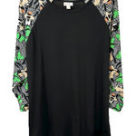 LuLaRoe Disney Plus Size 3XL Top Mickey Mouse Goofy Raglan Sleeve Black 1023 Photo 0