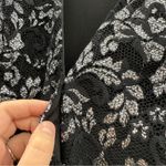 NBD Revolve  Laney Wrap‎ Dress Women’s Size Small Black Silver Mesh Lace Floral Photo 5